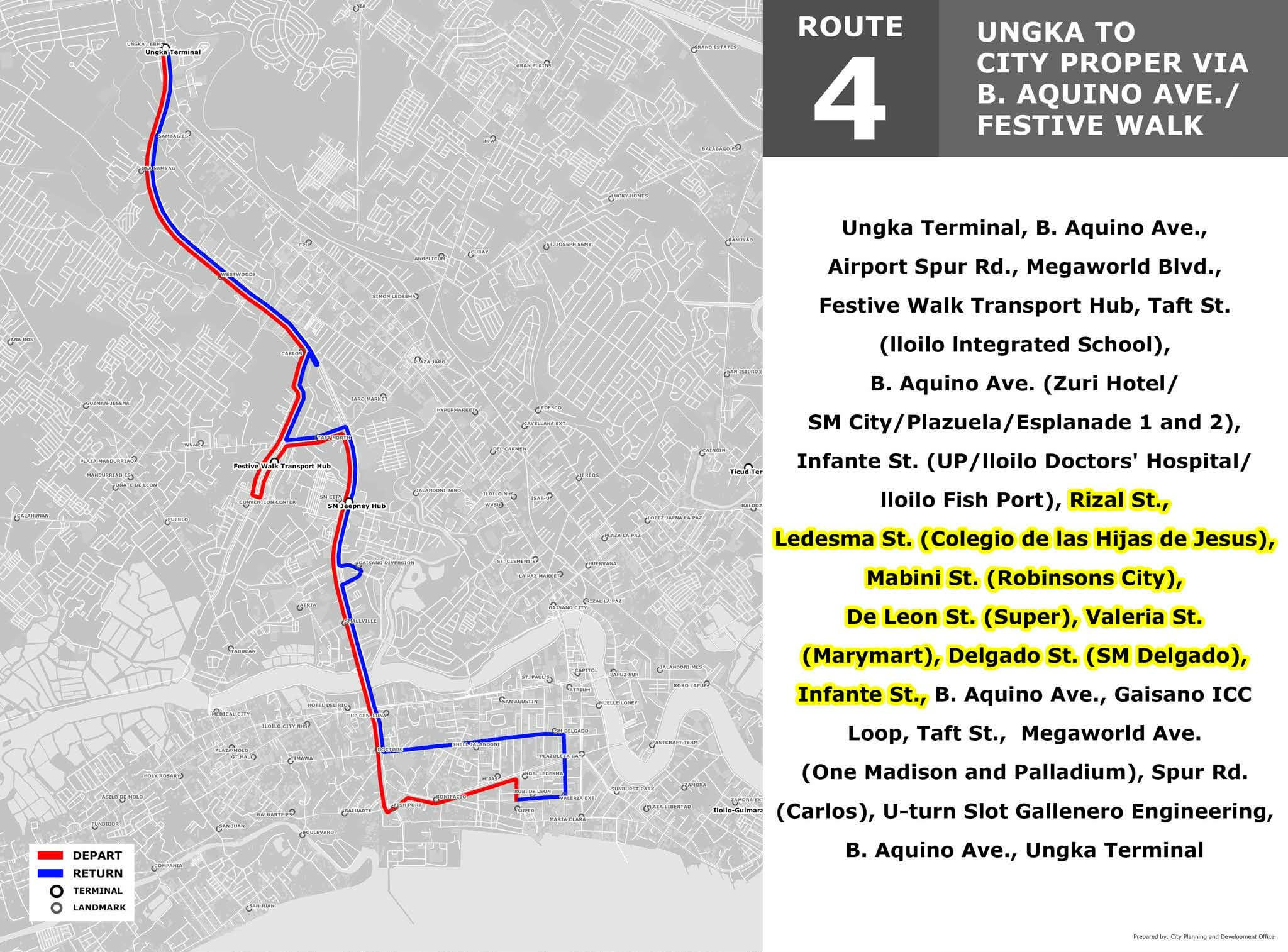 ROUTE 4: UNGKA TO CITY PROPER VIA B. AQUINO AVE. / FESTIVE WALK LOOP