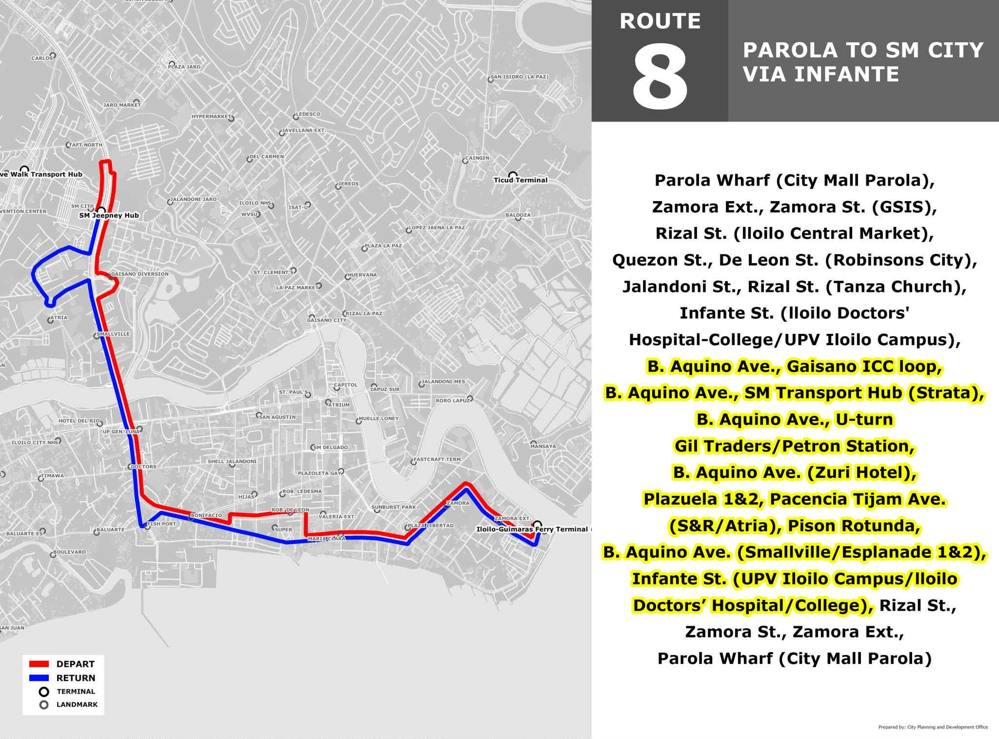 ROUTE 8: PAROLA TO SM CITY VIA INFANTE LOOP