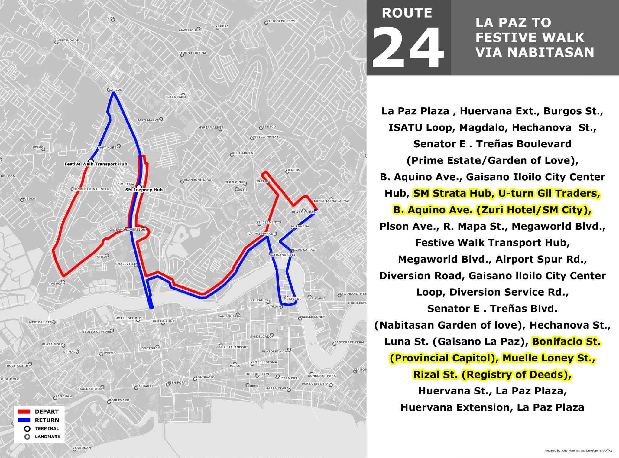 ROUTE 24: LA PAZ TO FESTIVE WALK VIA NABITASAN LOOP
