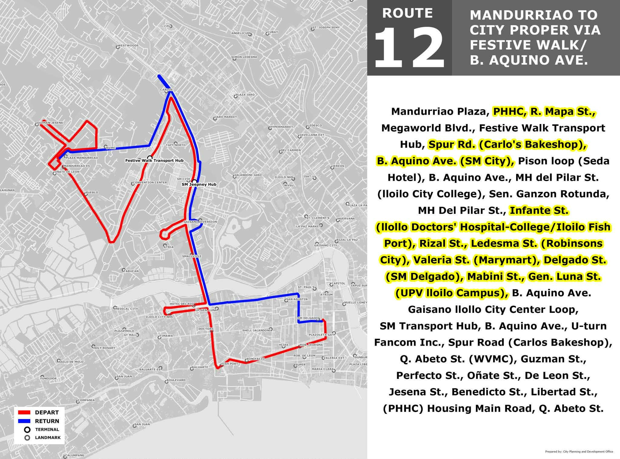  ROUTE 12: MANDURRIAO TO CITY PROPER VIA FESTIVE WALK / B. AQUINO AVE.