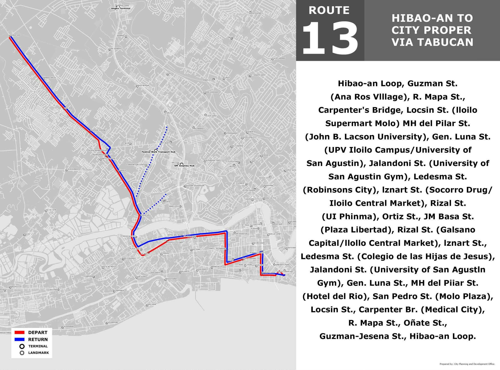ROUTE 13: HIBAO-AN TO CITY PROPER VIA TABUCAN