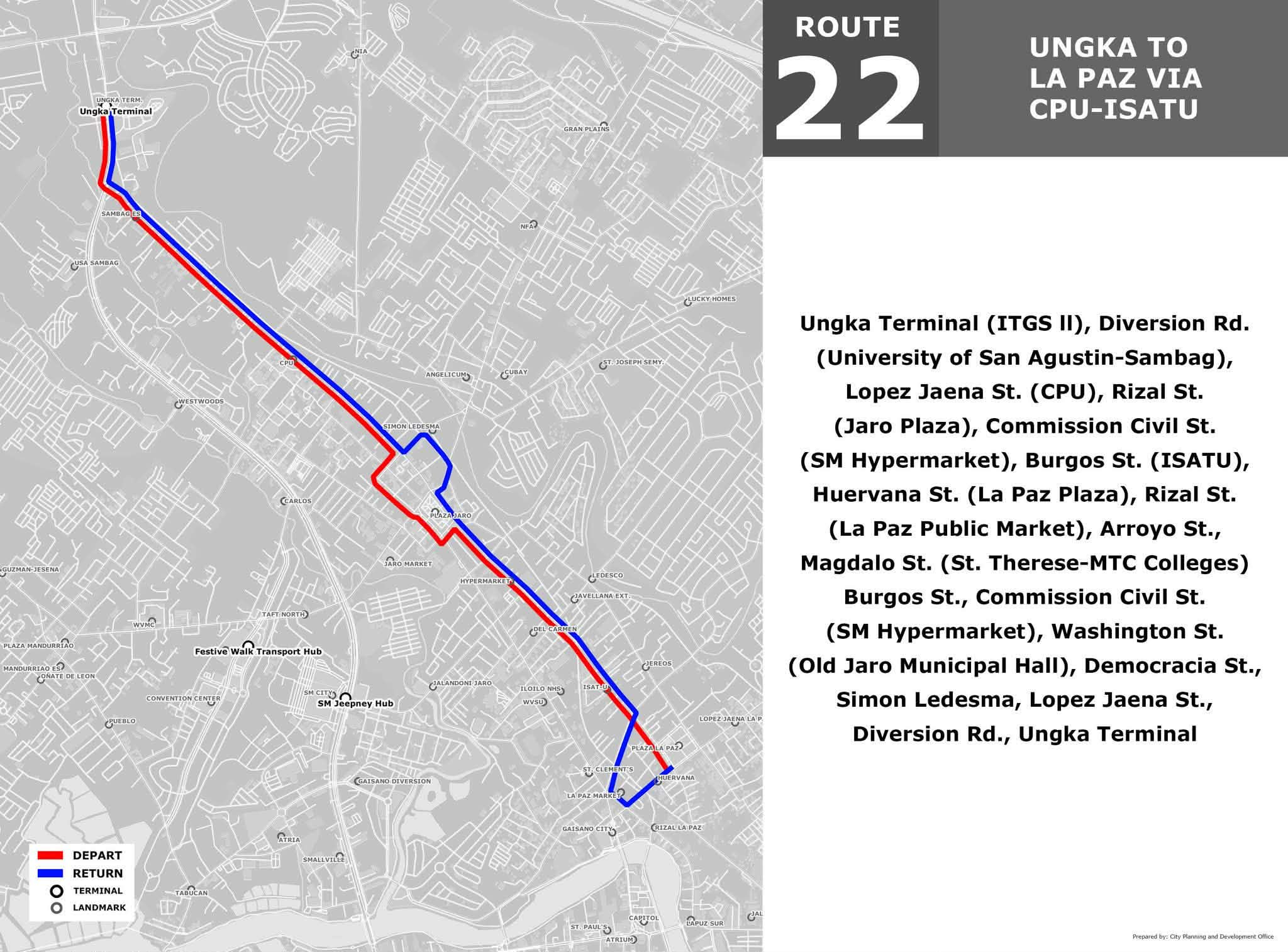 ROUTE 22: UNGKA TO LA PAZ VIA CPU � ISATU LOOP